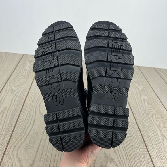 Sorel Women's Lennox Leather Lace-Up STKD WP Boots US8.5 Black / Sea Salt $190 - Picture 11 of 12